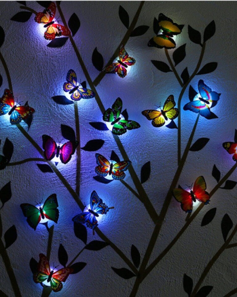 BUTTERFLY STICKER WITH LIGHT(6 PCS)