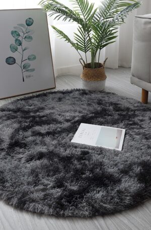 ROUND 80CM FUR RUG