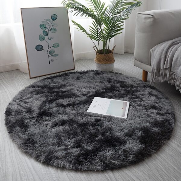 ROUND 80CM FUR RUG