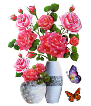 3D FLOWER VASE STICKER