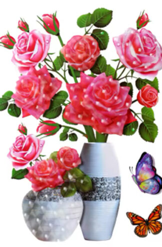 3D FLOWER VASE STICKER