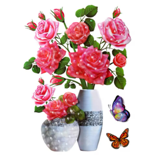 3D FLOWER VASE STICKER