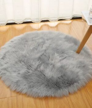 35CM ROUND FUR RUG