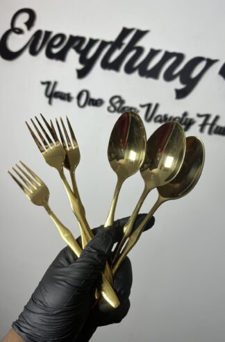 NON TARNISH GOLD CUTLERY SET(6)