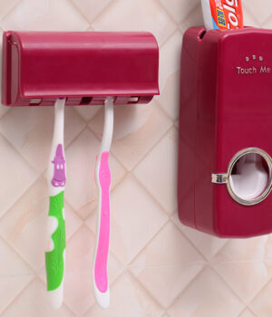 TOOTH PASTE DISPENSER/BRUSH HOLDER