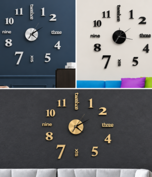 3D NUMBERS WALL CLOCK